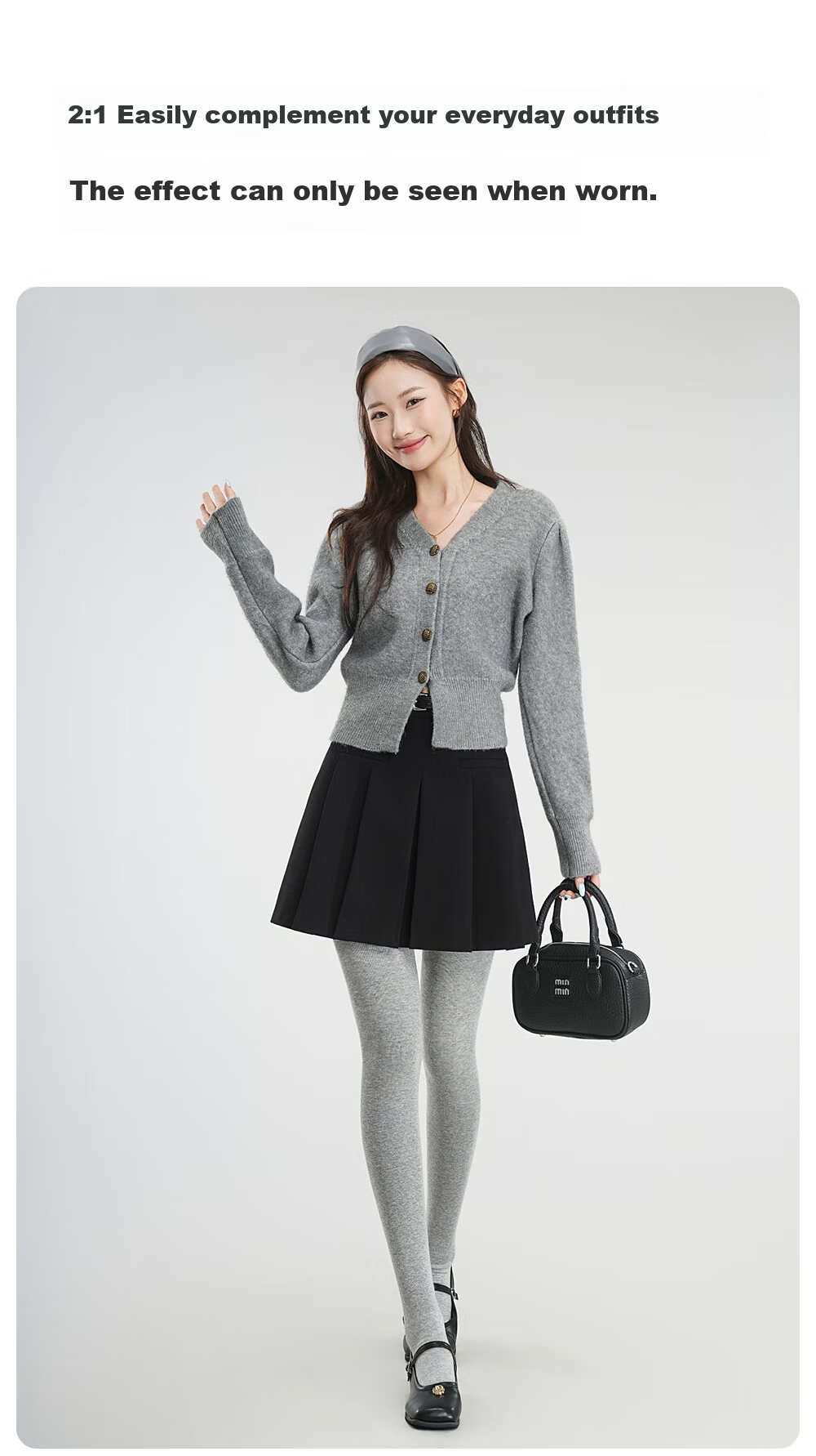 Mianxiang Weilai Segmented Micro-Pressure Thermal Leggings Autumn Winter Dark Gray Slimming Tights Height Enhancing Versatile 11