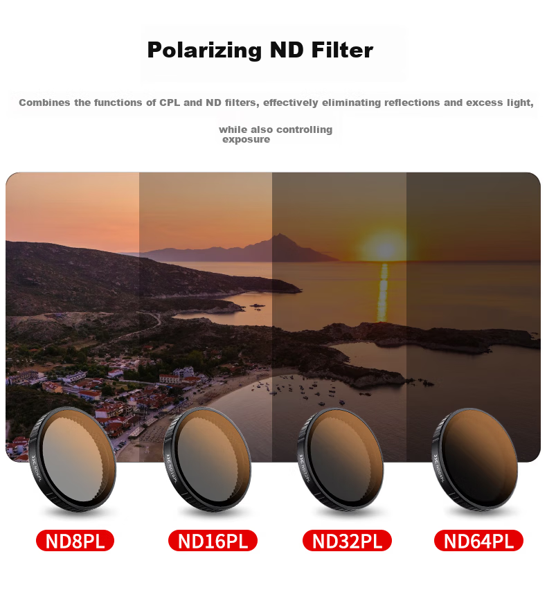JJC DJI Action4/5 Pro Filter Kit CPL Polarizer Fixed ND Neutral Density Lens Action3 Sports Camera Accessories 11