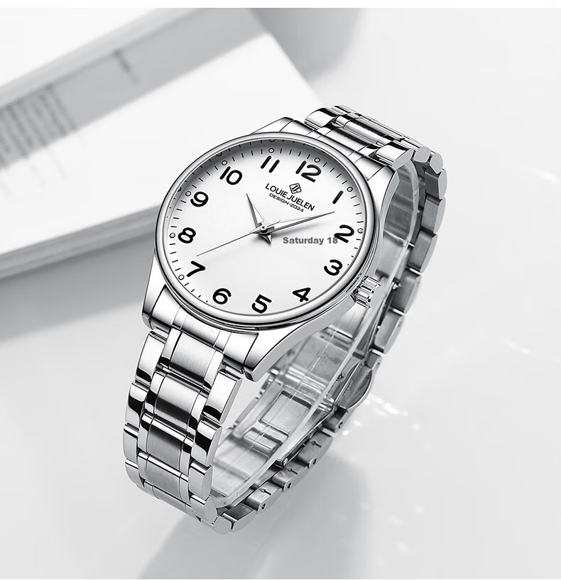 GEORGCOUNT Men's Watch Large Number Waterproof Luminous Quartz Watch for Middle-aged and Elderly Dad and Mom Women 17