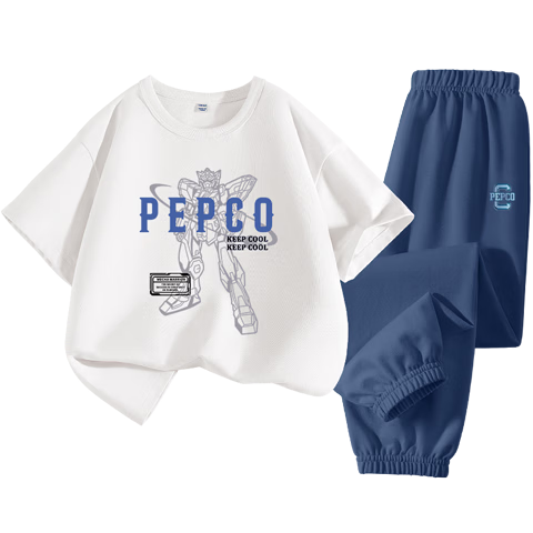 Piggy Banner Boys Summer Set 2026 New Children's Sports Casual Two-Piece Thin Short Sleeve Pants for Older Kids