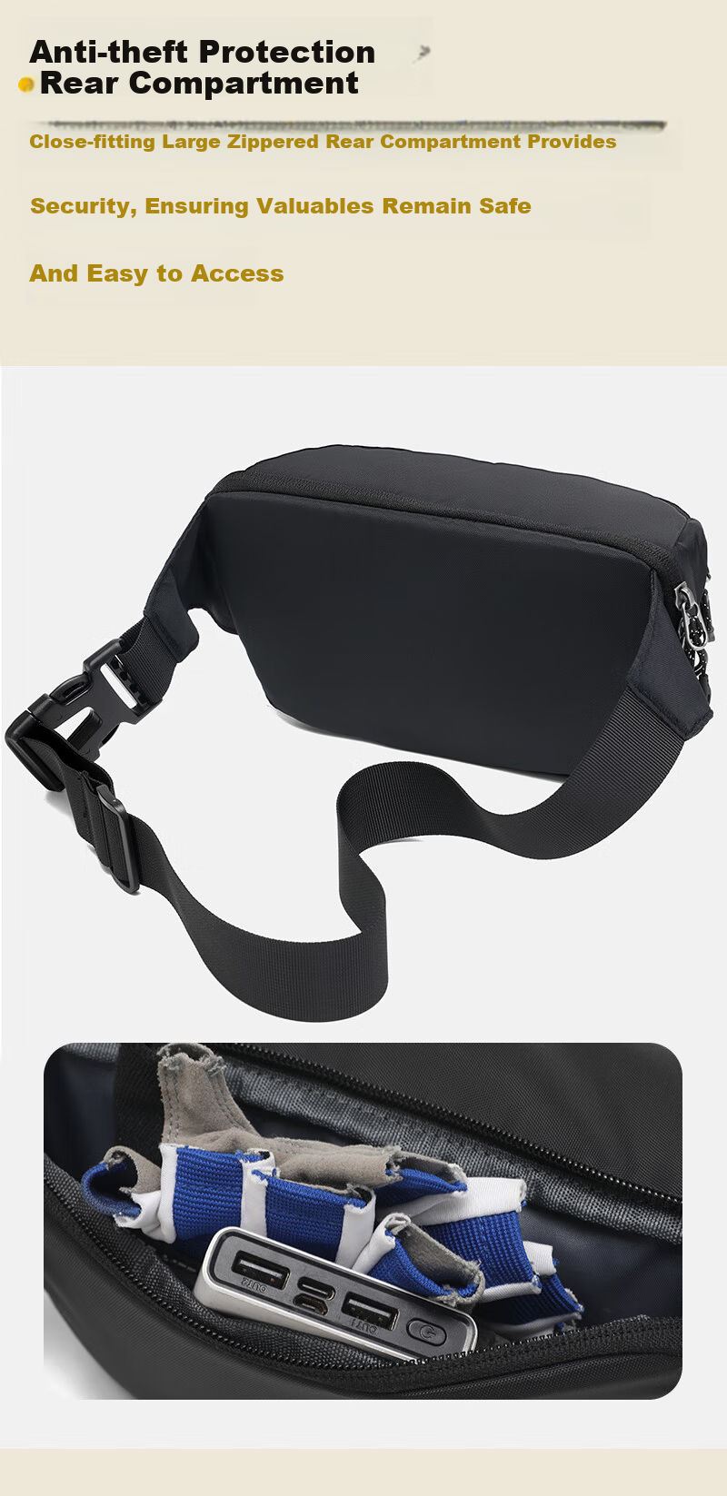 ALPINT MOUNTAIN Elmont Waist Bag Chest Bag Casual Outdoor Crossbody Bag Multifunctional Large Capacity Lightweight Sports Cycling Tactical Bag 7