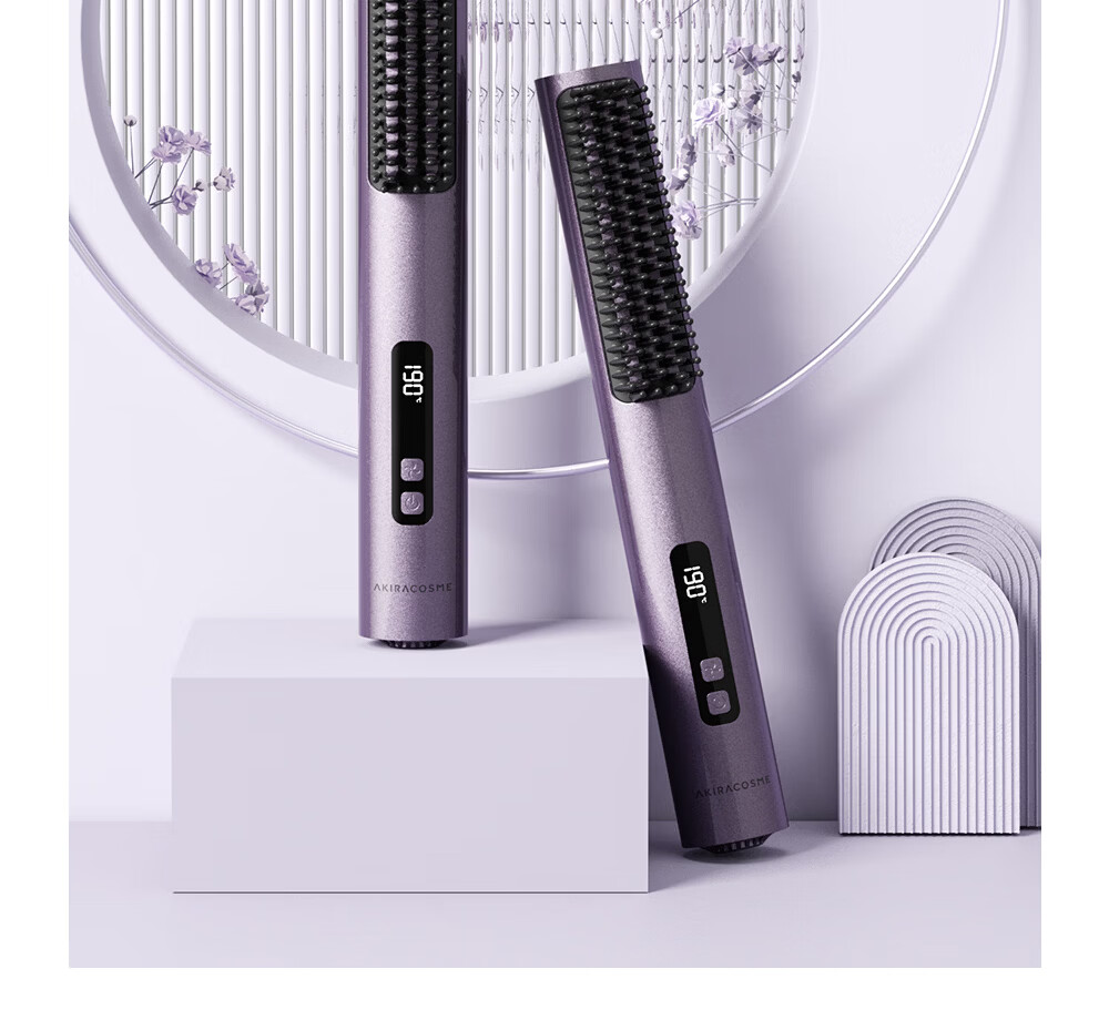 AKiracosme Steam Hair Straightening Brush Iron Dual-Use Curling and Straightening Negative Ion Hair Care Tool Damage-Free Long-Lasting Styling Anti-Scald Steam Flat Iron 02SH Mother's Day Gift 21