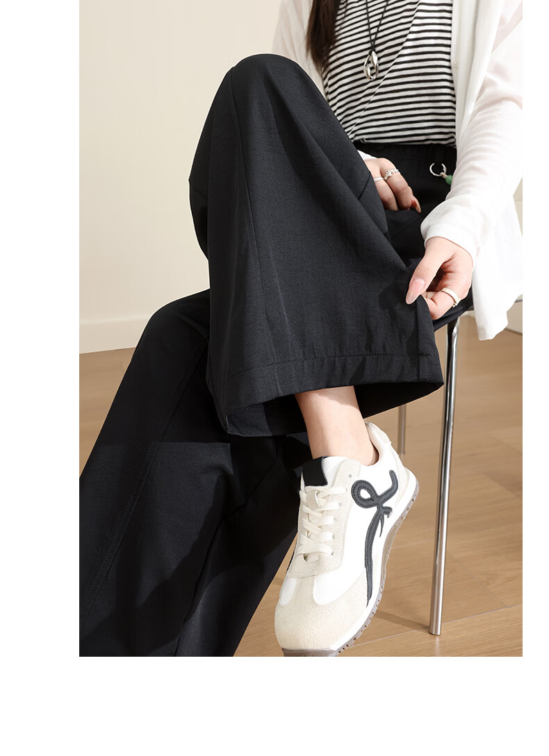 Langsha Curved Blade Pants Women 2026 Summer New Ice Silk Cool Breathable Draped Mosquito-Repellent Loose Casual Straight Wide-Leg Pants 20