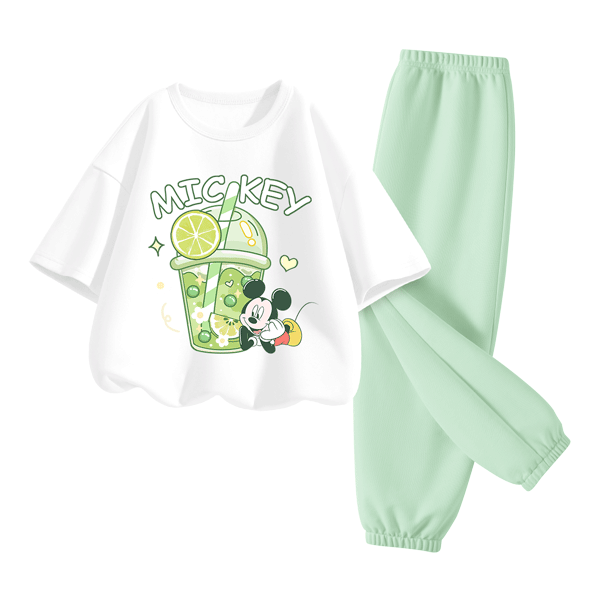 Disney Kids Sportswear 2026 Summer New Comfortable Cotton Girls Short Sleeve T-Shirt Loose Boys Summer Outfit