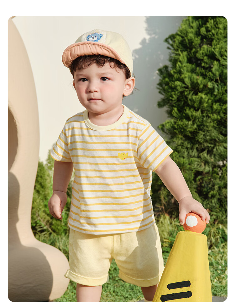 Balabala [balaOne] Kids Baby T-Shirt Infant Short Sleeve Top 2026 Summer Two-Piece Set 7
