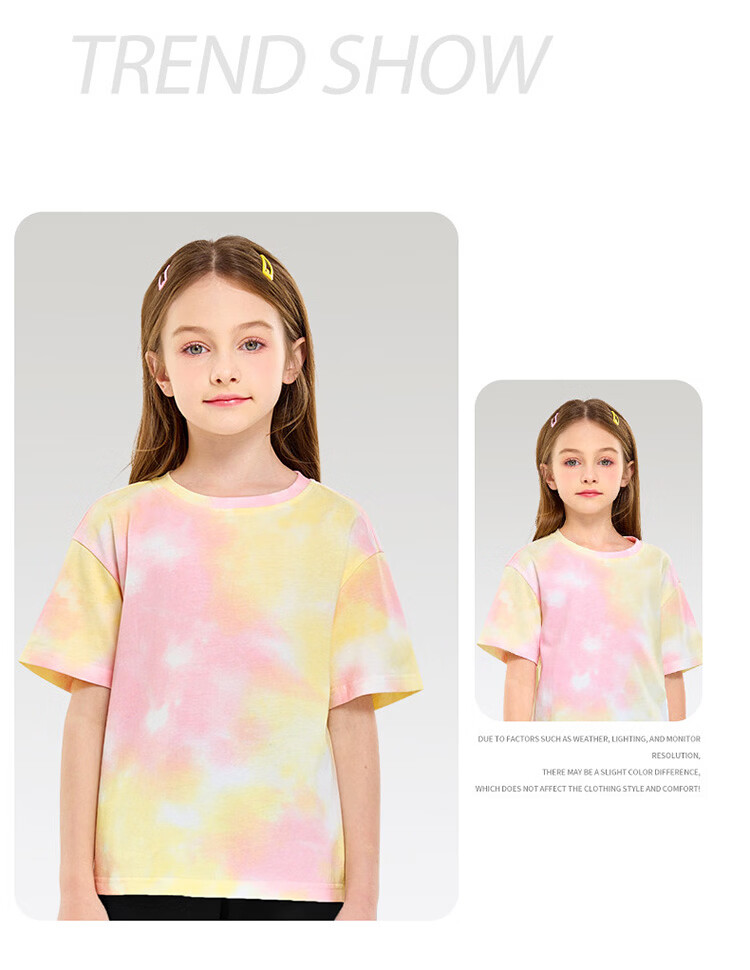 BOBDOG Girls Summer Outfit 2026 New Stylish Cotton Short Sleeve Top and Denim Jeans Set Blue+Blue 140 15