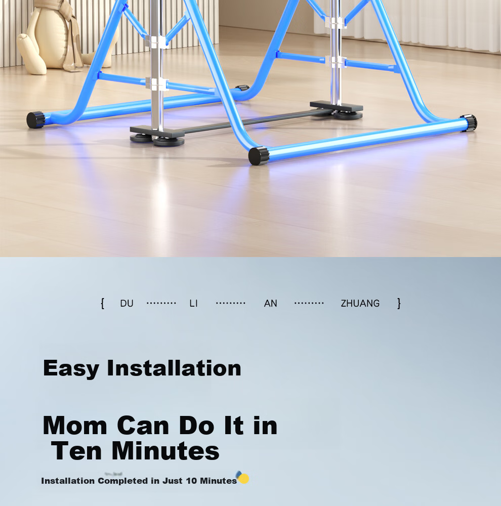 YICHIJIAN Children's Indoor Pull-Up Bar Foldable Home Kids Height Growth Fitness Equipment Set 19