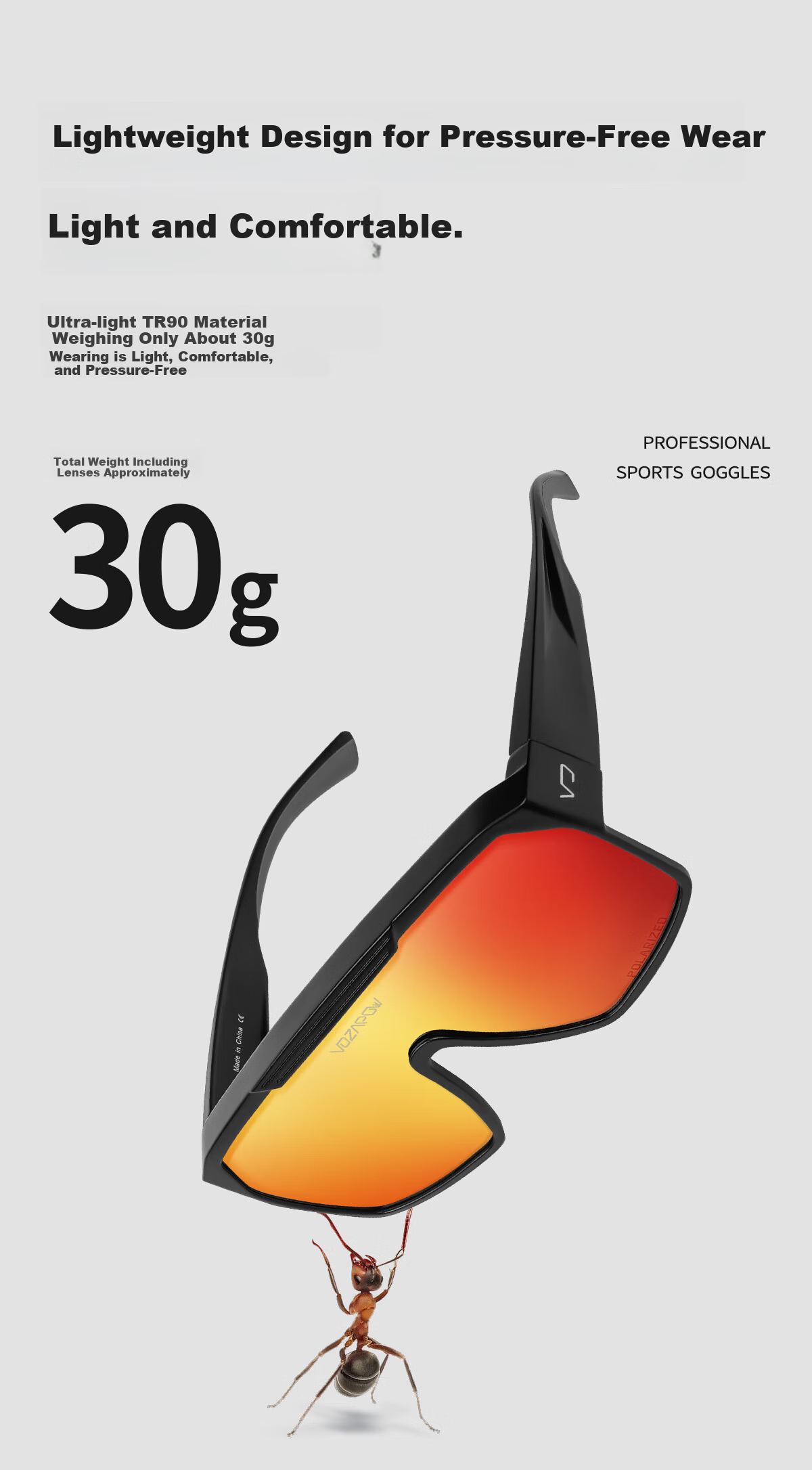 VOZAPOW Myopia Prescription Hiking Mountaineering Cycling Protective Polarized Sunglasses Fishing Driving Sunglasses 11