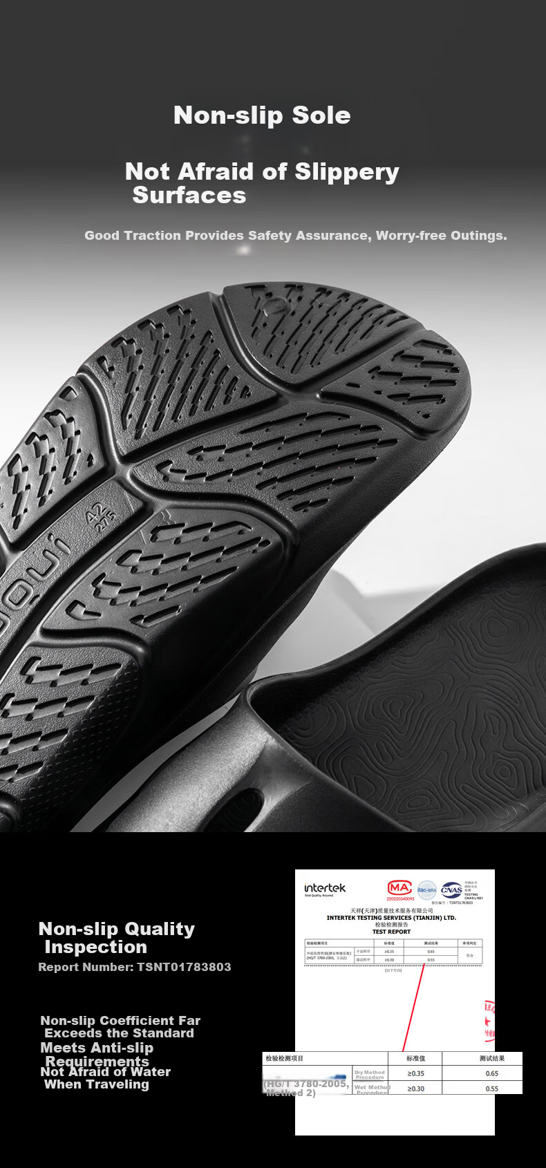 Coqui Unisex Summer Home Slippers Thick Sole Soft Elastic Cool Slippers Indoor Bathroom Slippers Deep Space Black 43CQ2520 7
