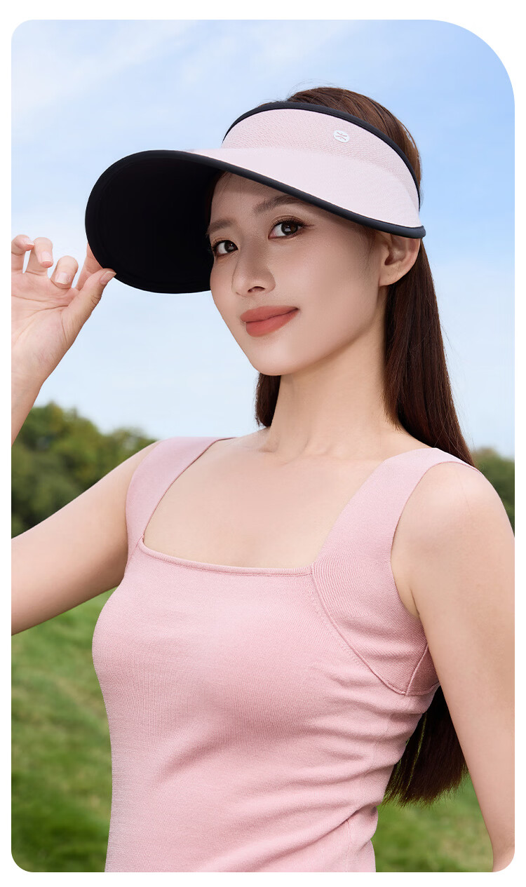 Zhenxiang Women's Spring Summer Colorblock Breathable Sunshade Open-Top Hat UV Protection Sports Cap Gift K805 11