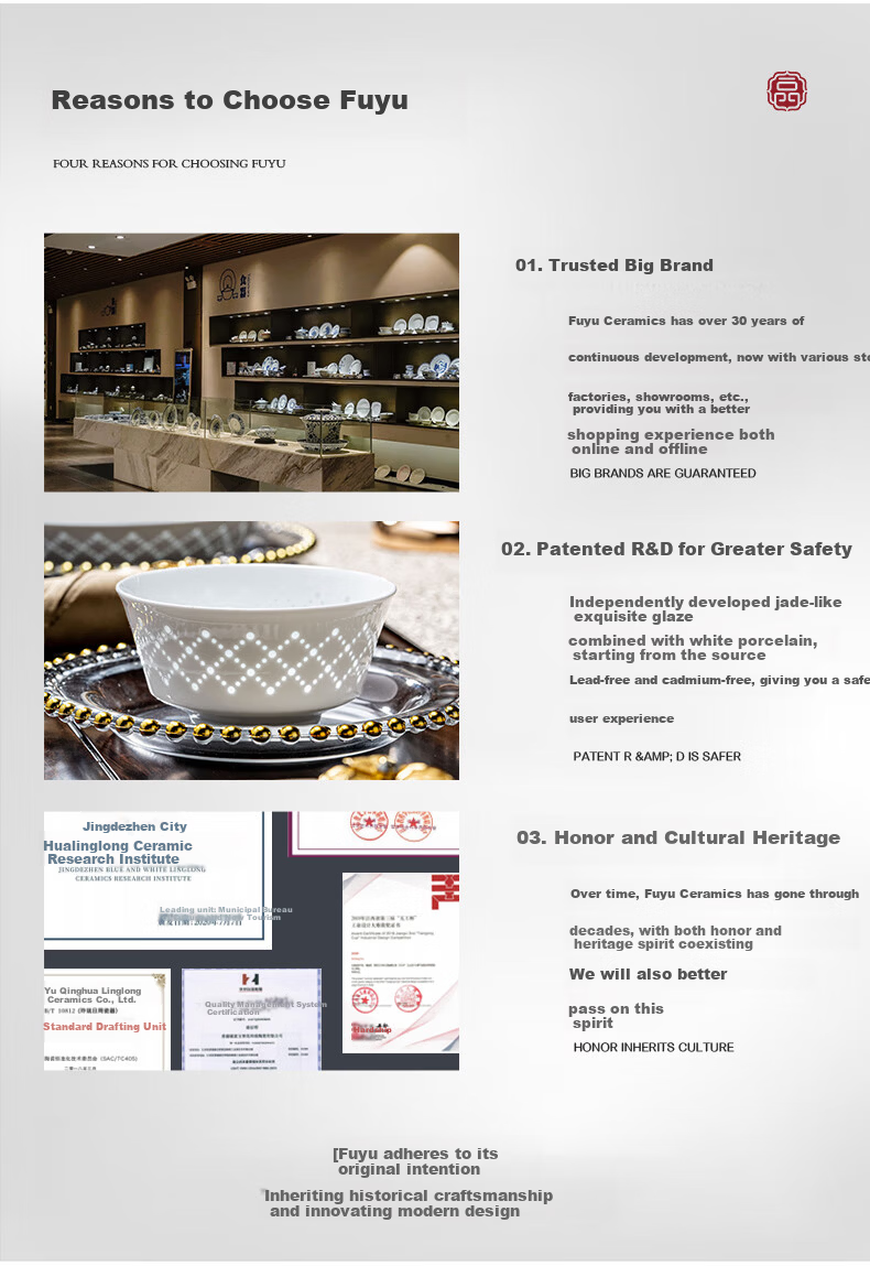 Fuyu Ceramics Jingdezhen Dinnerware Set Underglaze Color Exquisite Porcelain Bowls Premium Home Pure White Bowl and Plate Set Starshine 16-Piece 11