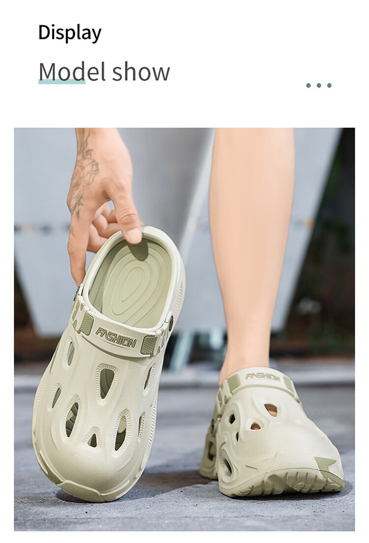 CARTELO Men's Summer 2026 Breathable Closed-Toe Hole Sandals Thick-Soled Casual Sports Beach Slippers for Men 7