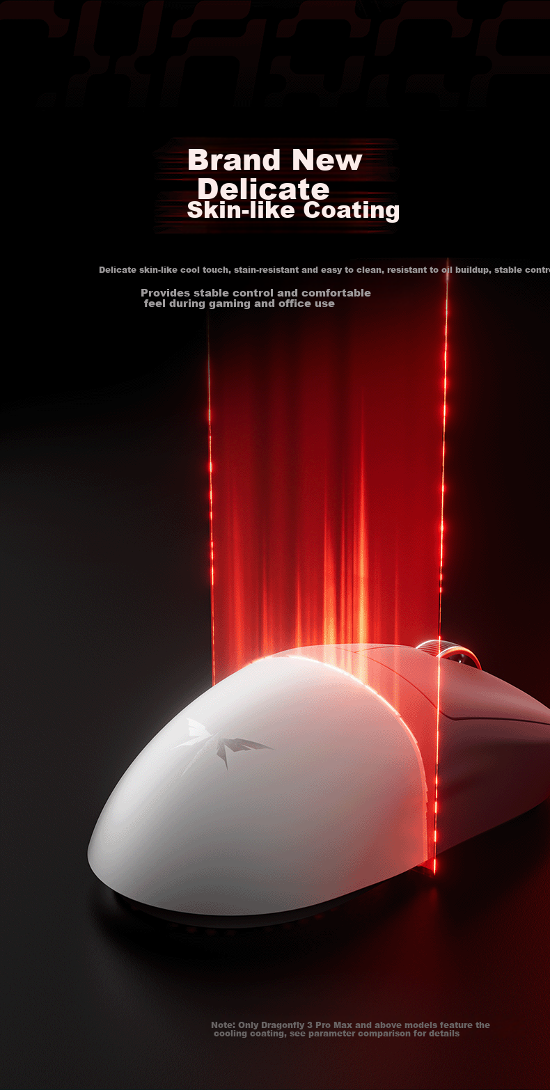 VGN Dragonfly 3 Lightweight Wireless Mouse Gaming Office Long Battery Life Versatile Medium-Large Hand Size Original PAW3311 Tri-Mode Connection Dragonfly 3 SE Rose Red 15