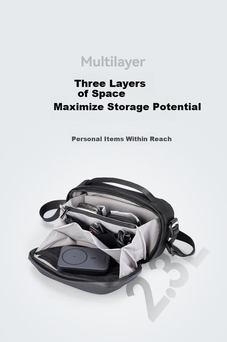 MARK RYDEN Men's Crossbody Bag Chest Bag Waist Bag Multifunctional Detachable Shoulder Strap Cycling Travel Backpack Large Capacity Shoulder Bag 5