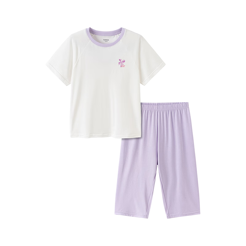 Balabala Kids Summer Pajama Set Air Conditioning Clothes Boys Girls Homewear Baby Short Sleeve Shorts Comfortable Lenzing Lyocell Skin-friendly