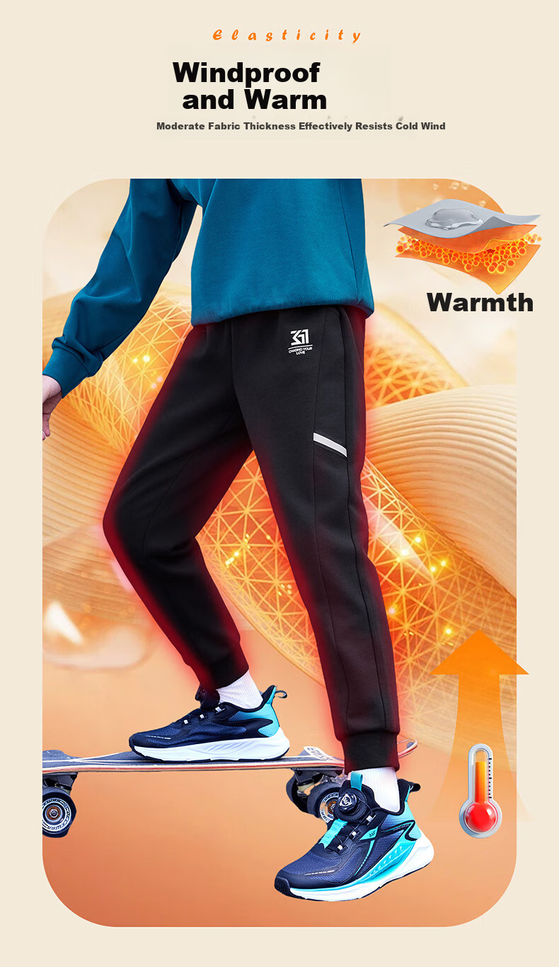 361° Kids Children's Long Pants 2025 Autumn Boys and Girls Sports Elastic Soft Skin-friendly Knit Pants Purple Size 130 4