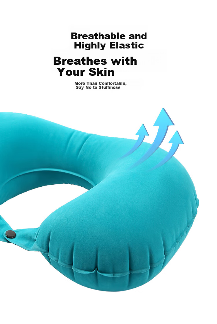 Kelorock Inflatable U-Shaped Travel Pillow Press-to-Inflate Portable Neck Pillow for Airplane High-Speed Train Sleep Support 5