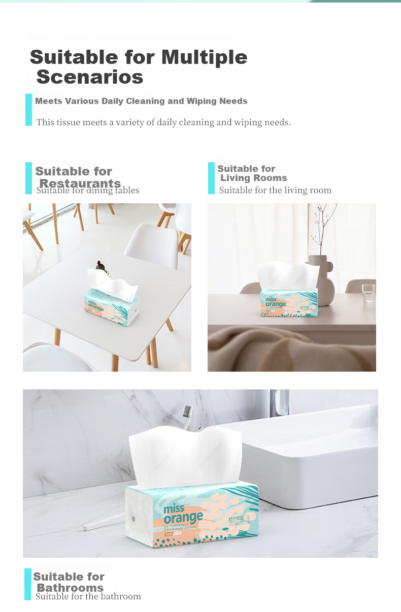 JUZI GUNIANG Hanging Tissue 5-Ply 260 Sheets * 6 Packs Household Handkerchief Paper Bulk Wholesale Wet-Resistant Toilet Paper 8