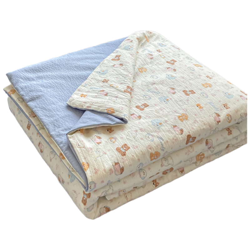 MUJI Class A Skin-Friendly Double-Layer Gauze Soy Fiber Summer Quilt Machine Washable Air-Conditioning Quilt Summer Cooling Quilt Core 200*230cm