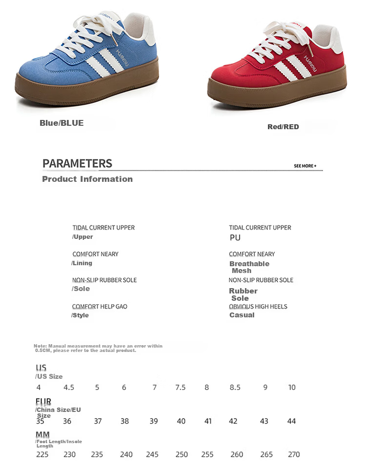 Global Vintage Red German Training Shoes Women 2026 Spring New Breathable Versatile Casual Sneakers Lace-up A-Gan Shoes 6