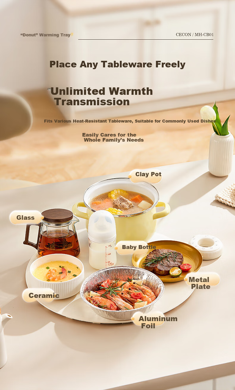 Xike Warm Cutting Board Hot Dish Insulation Board Fast Heating Multifunctional Foldable Flexible Silicone Heating Pad Round 2025 New Smart Constant Temperature MH-CB01 7