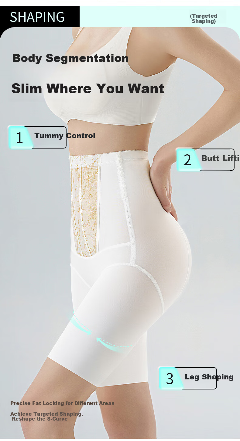 GRACEWELL High-Waist Tummy Control Butt-Lifting Safety Shorts Seamless Antibacterial 3-in-1 Anti-Exposure Non-Chafing Underwear 5