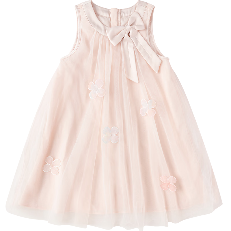 Balabala Kids Dress 2026 Summer New Girls Baby Vest Dress Sweet Mesh Princess Dress