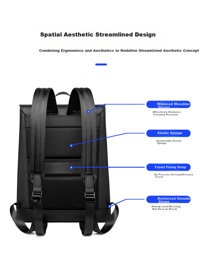 MARK FAIRWHALE Genuine Leather Business Laptop Backpack Large Capacity Fits 15.6-inch Notebook Casual Commuter Travel Backpack 5