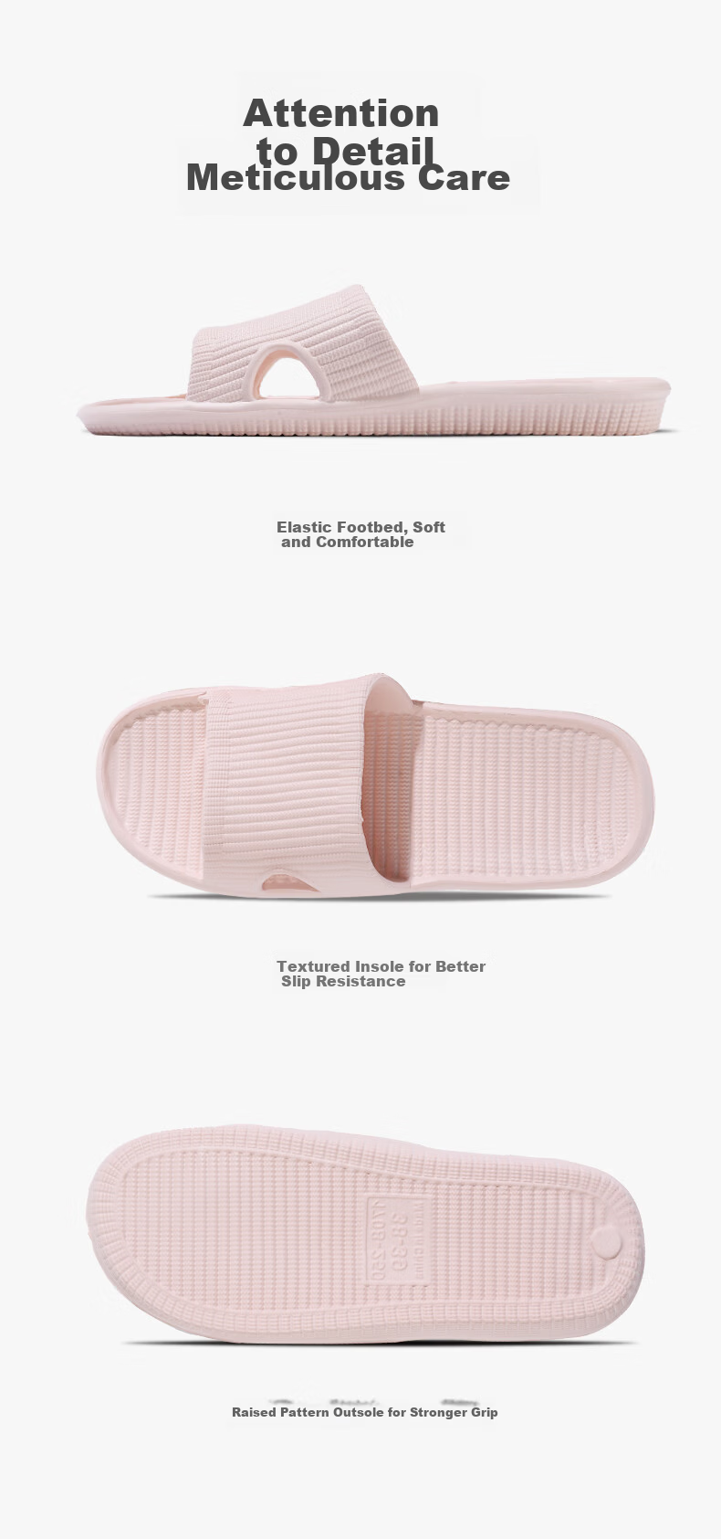 FOOTOPPO Men's Summer Slippers Home Indoor Soft Sole Non-Slip Bathroom Shower Slippers for Men and Women 8
