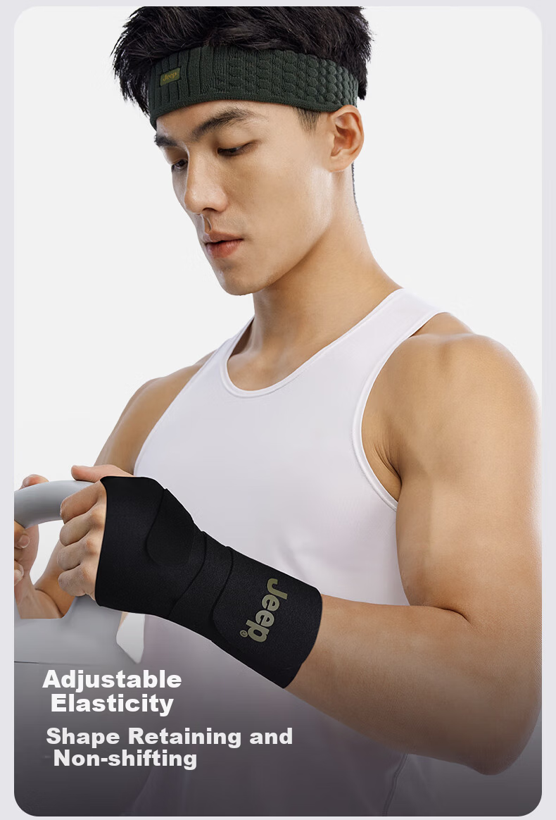 JEEP Fitness Wrist Support Anti-Sprain Compression Carpal Tunnel Professional Sports Wrist Brace One-Piece Green One Size 11