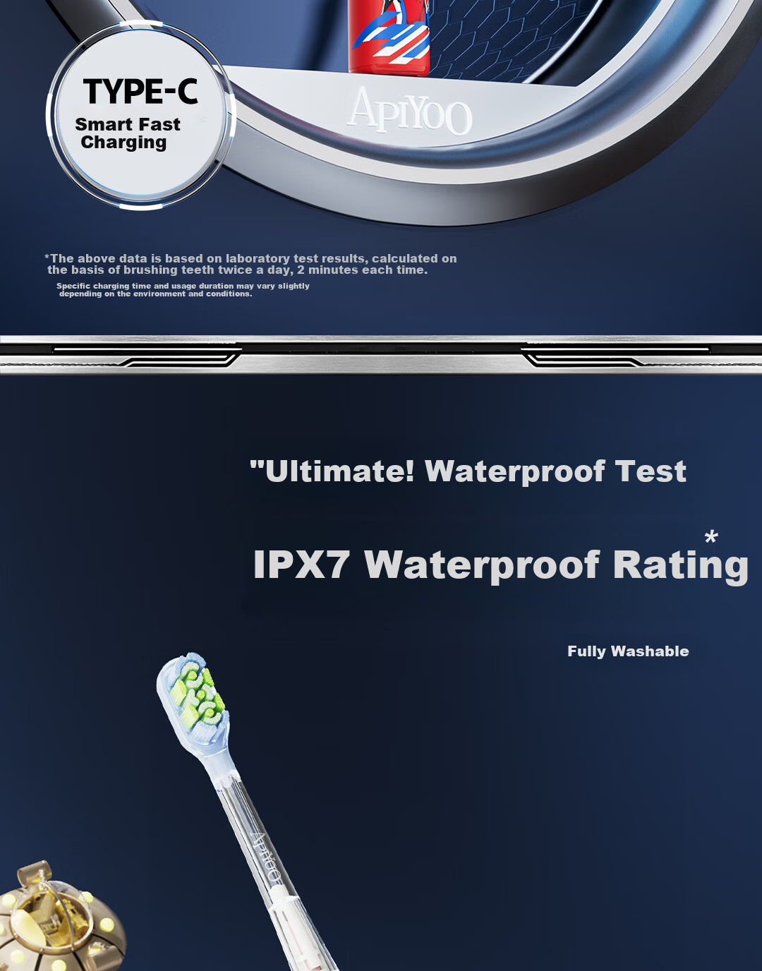 ApiYoo A9pro-F Ultraman Children's Electric Toothbrush with Voice, Leak Prevention, Reminder, Soft Bristles And Gum Protection for Boys And Girls Ages 3-6 Student Holiday Birthday Gift 13