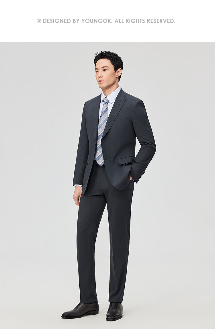 YOUNGOR Men's Spring Summer 2026 Dark Blue Suit Jacket VOTN210239FJY 170/96A 22