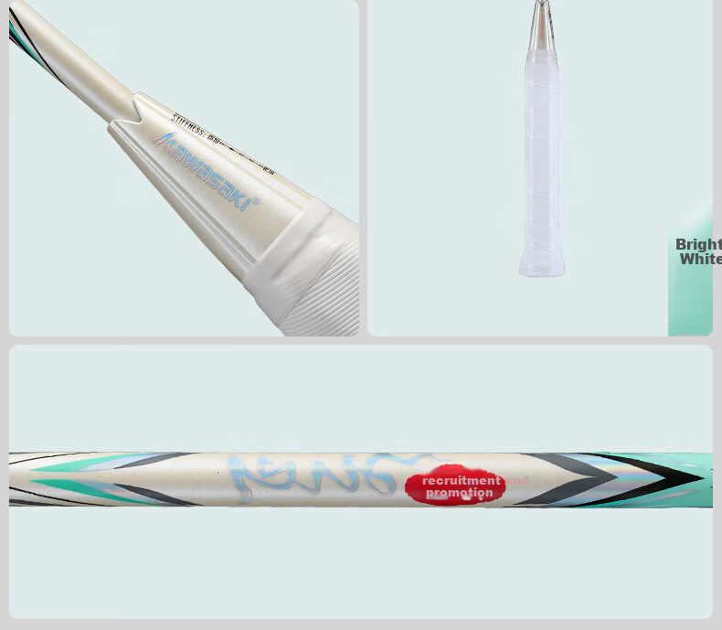 KAWASAKI Full Carbon Badminton Racket Single Offensive Tournament Model Feather Racket Feitian Zhaoxuan Purple (Pre-strung) 17