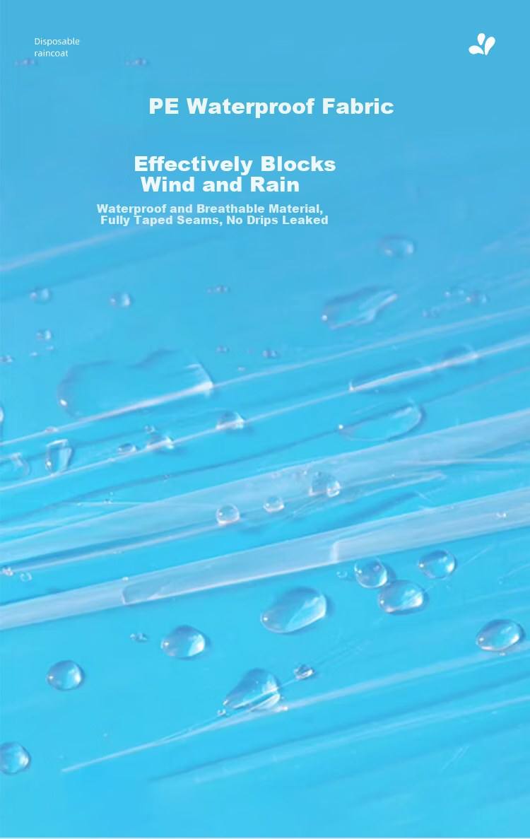 Jieban Travel Disposable Raincoat Thickened Portable Card Raincoat Long Anti-Storm Adult Outdoor Rain Poncho 5-Pack 6