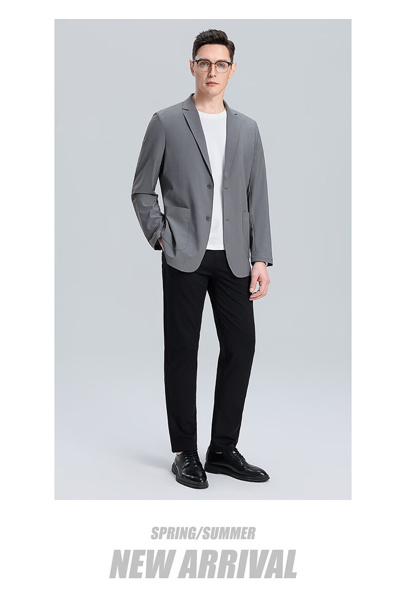 ROMON Ice Silk Sun Protection Men's Waffle Pattern Summer Business Youth High-End Single-Breasted Cooling Suit Jacket JD Self-Operated 15