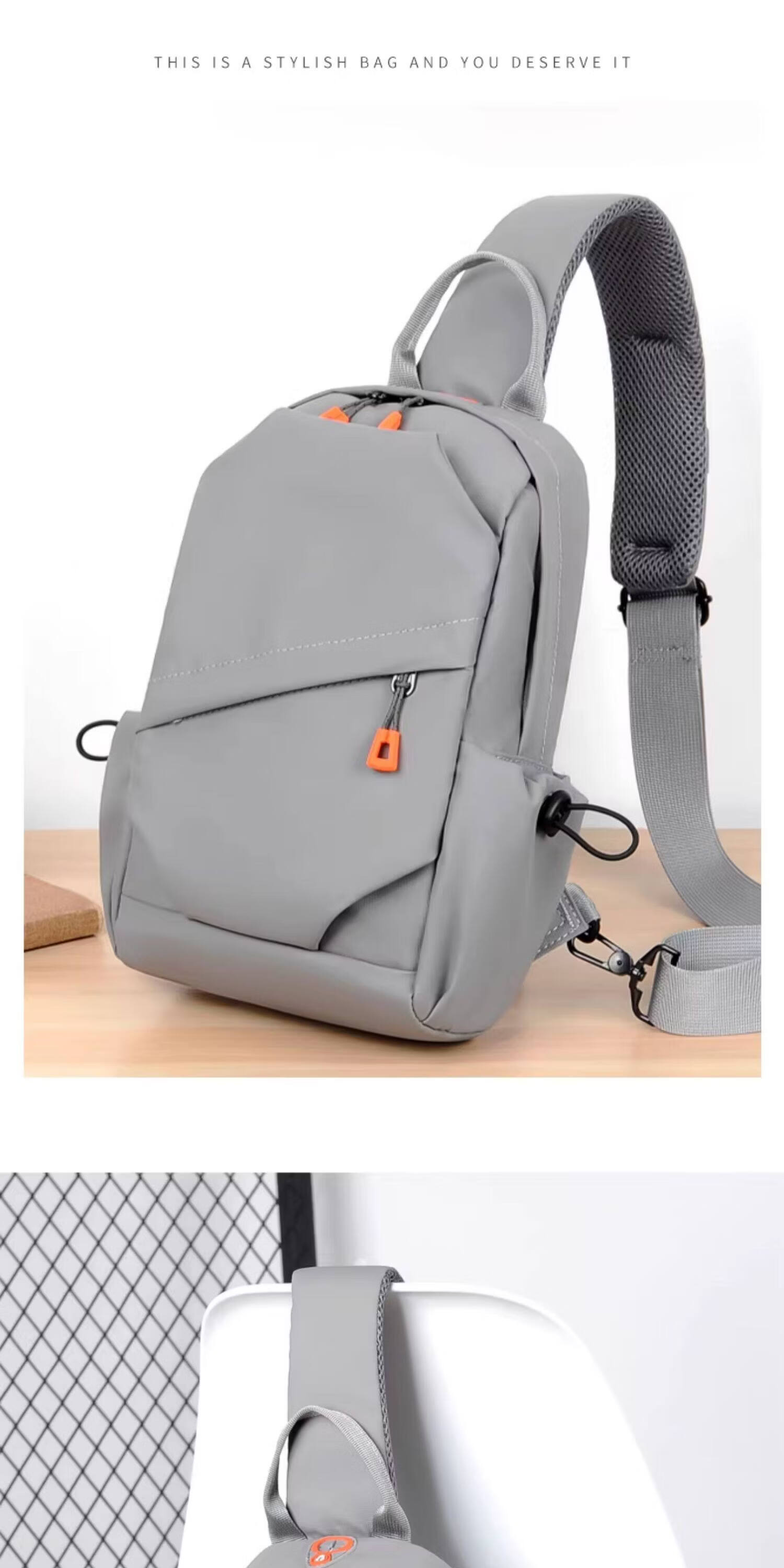 Warrior Men's Crossbody Bag 26L Large Capacity New Shoulder Bag Multifunctional Water-Resistant Small Backpack for Commuting and Outdoor Use 20