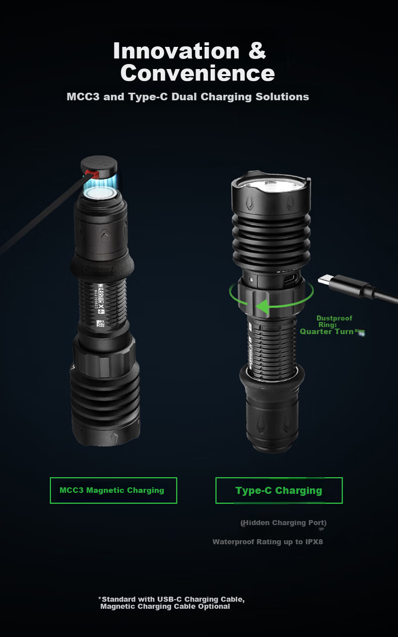 OLIGHT Warrior X4 Tactical Flashlight High Brightness Long Range Waterproof Durable Outdoor Hiking Strobe 3