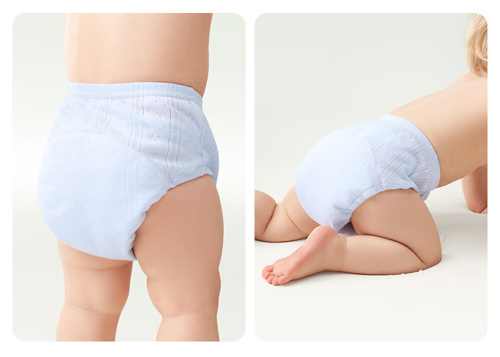 Betis Baby Diaper Gauze Potty Training Pants Washable Urine-Resistant Baby Diaper Pants Size 110, 2-Pack, Pink and Purple 12