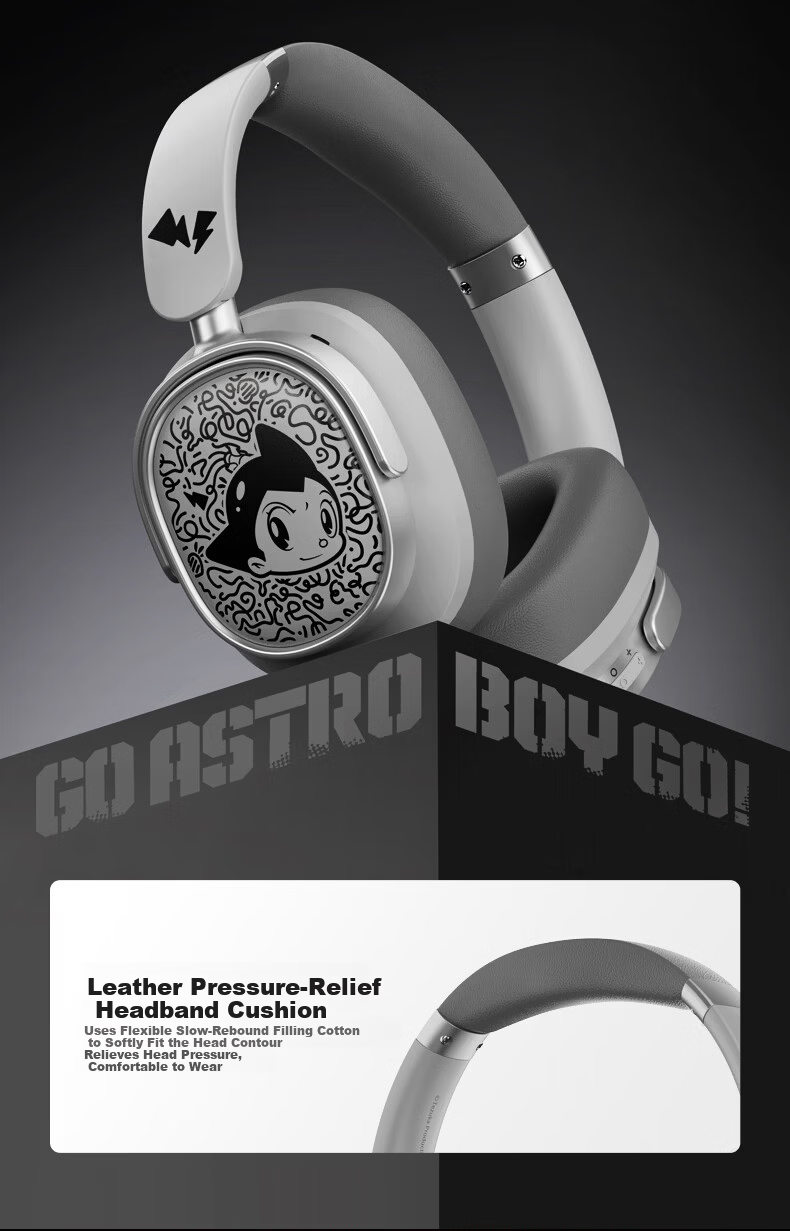 FUNBEY Astro Boy Collaboration Bluetooth Headphones Over-Ear Wireless Gaming Sports Headset Long Battery Life 2026 New Student Couple Birthday Gift Compatible with Apple Huawei Xiaomi 2