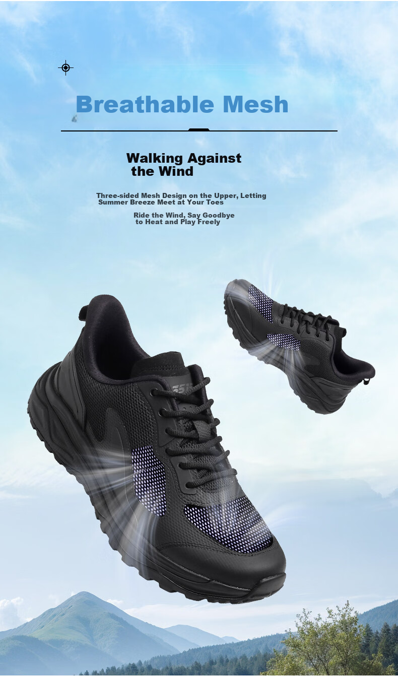 Qiangren Outdoor Fitness Sports Men's Shoes 3515 Lightweight Cushioning Mesh Running Shoes New Breathable Training Shoes Black 40 4