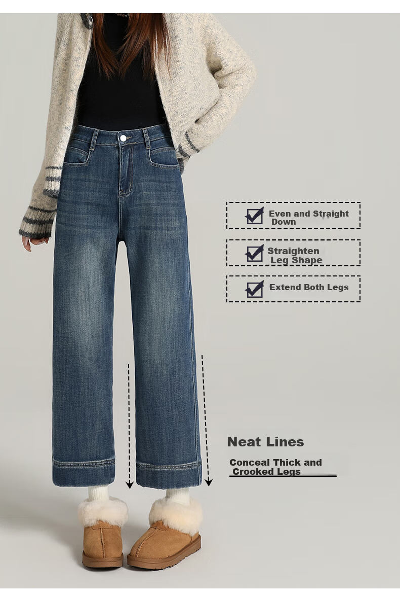 BOPRUIEY Women's Loose Stretch High-Waist Cropped Straight-Leg Jeans 2026 New Spring Autumn Casual Pants 9