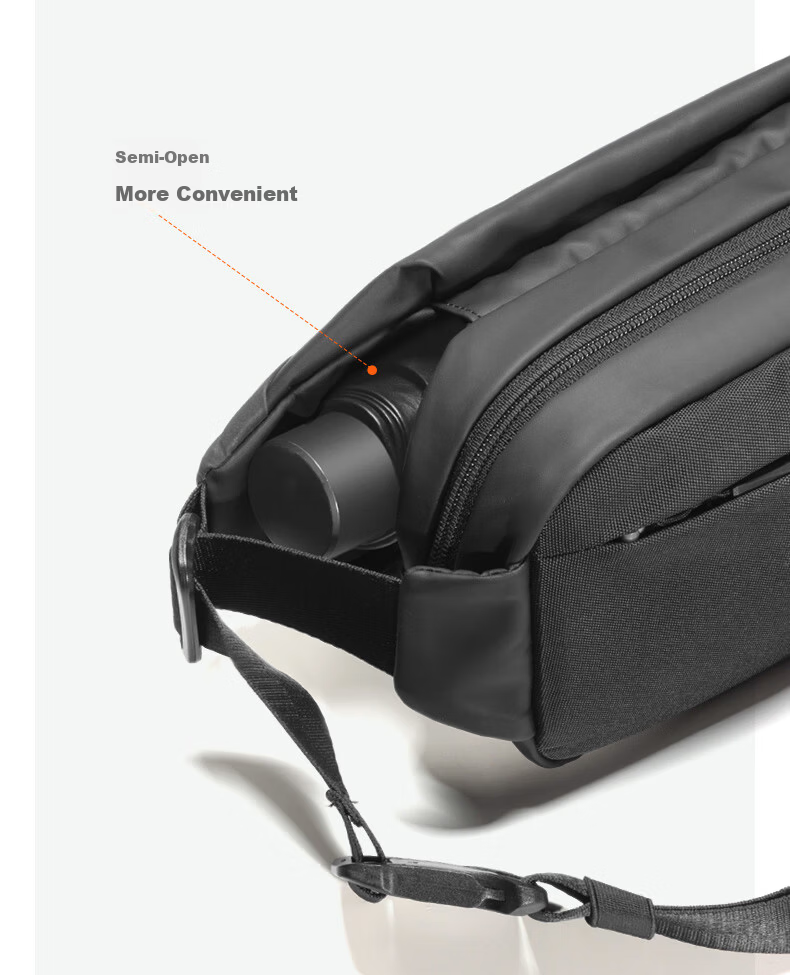Inateck Large Capacity Crossbody Shoulder Chest Waist Bag Casual Sports Phone Storage Bag Upgraded Version Phantom Night Black 9