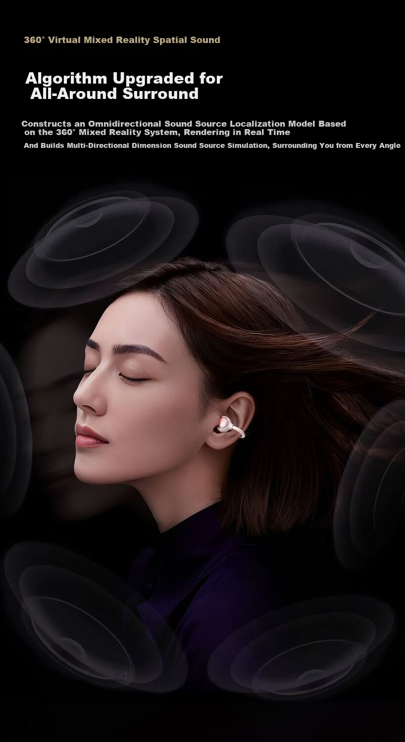 Chuangu 2026 Latest HIFI Sound Quality Bluetooth Bone Conduction Clip-On Wireless Open-Ear Earphones Noise Cancelling Comfortable Long Battery Life for Running 13