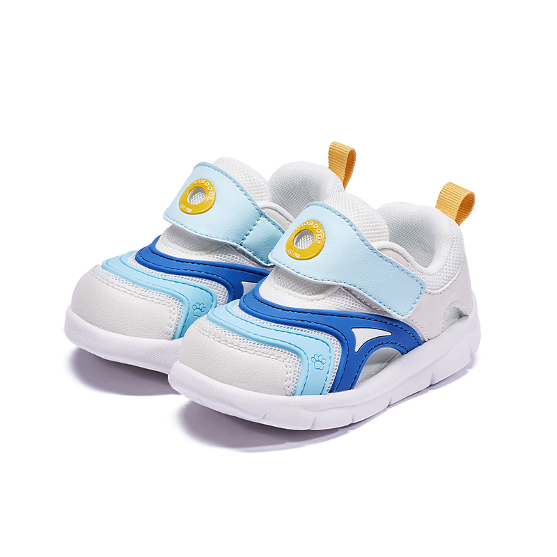 Bobdog Toddler Baby Walking Sandals Soft Sole Breathable Non-slip Infant Children's Shoes White Blue Size 22