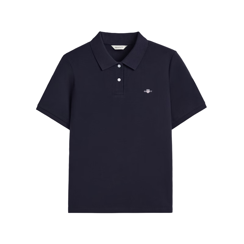 GANT Outstanding Polo Spring Summer Women's Cotton Short Sleeve Polo Shirt 433 Yale Blue S