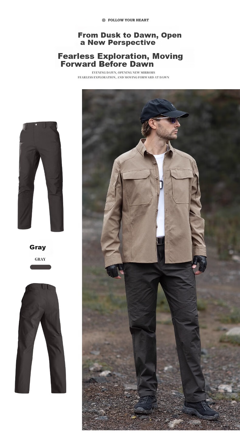 Free Soldier Asahi Tactical Work Pants Outdoor Stretch Breathable Men's Casual Scratch-Resistant Durable Work Pants Khaki 30W/30L 2