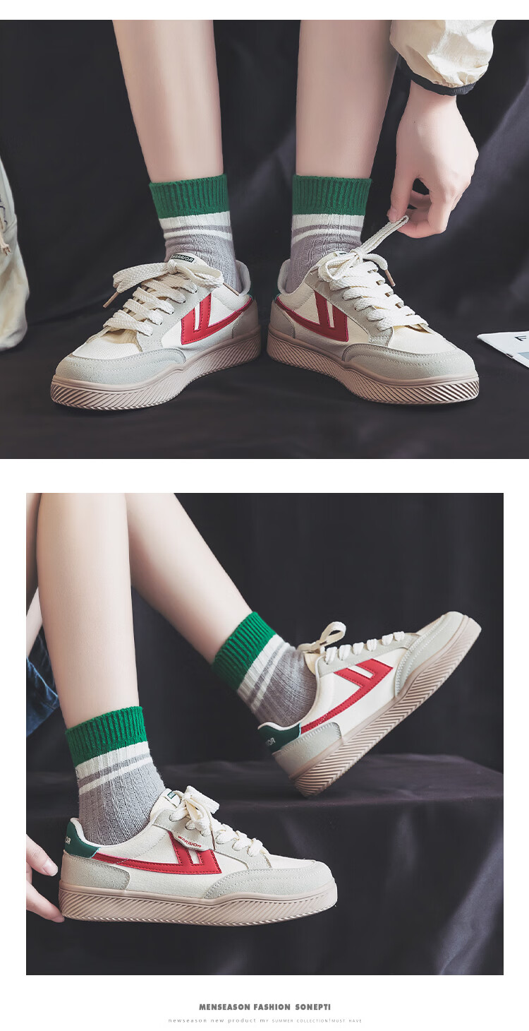 Warrior Men's Canvas Shoes Couple Casual Sneakers Comfortable Versatile Spring Men's Shoes 692 Black Beige Size 41 17