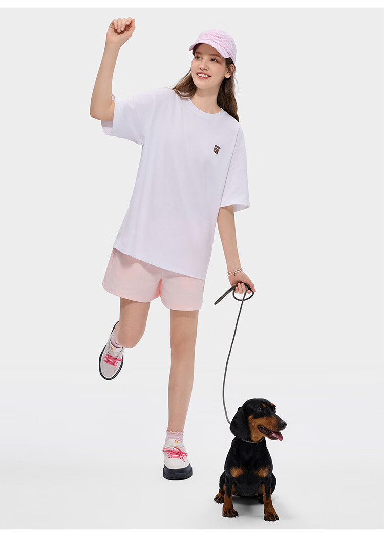 FILA FUSION Trendy Couple Short Sleeve T-Shirt 26 Summer Cute Pet Cool Loose Half Sleeve Top 21