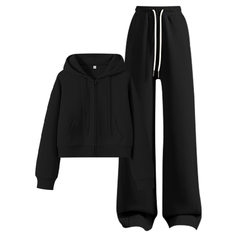 Baleno Women's Casual Sports Suit 2026 New Spring Autumn Loose Full Set Cardigan Jacket Sweatshirt Pants Petite
