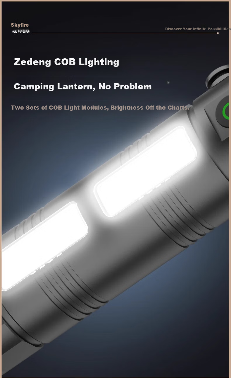 Tianhuo High-Power Rechargeable Flashlight Outdoor Zoom Long-Range Survival Large Capacity 2-4 Hours Ultra-Long Battery Life 3